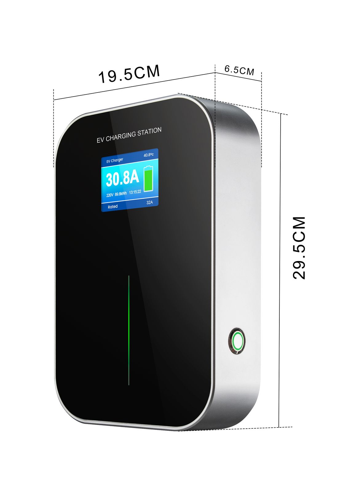 Wallbox Ecovolt: 29,5 x 19,5 x 6,5 cm